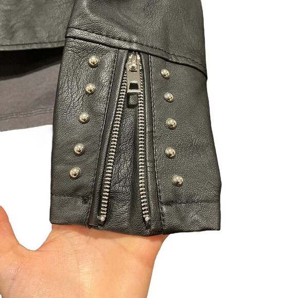 Ci Sono by Cavalini Floral Embroidered Vegan Faux Leather Jacket Women’s Medium - Picture 5 of 8